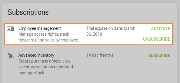 information about the trial expiration