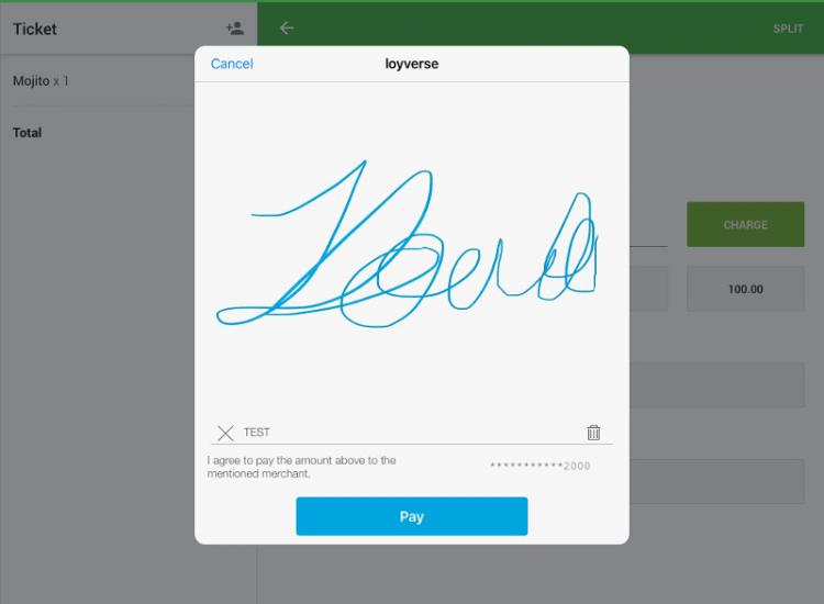 customer sign on the iPad’s screen