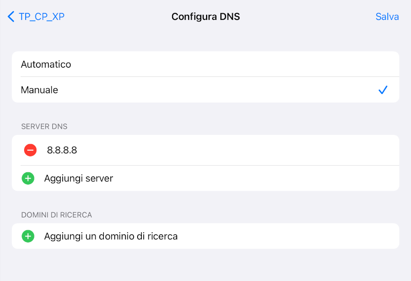 valore del server DNS
