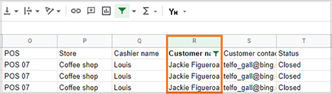 apply the filter to the Customer Name column