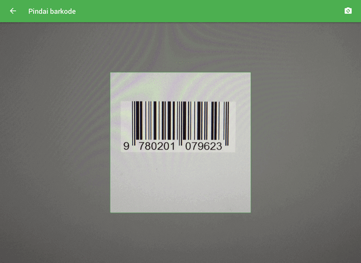 kamera kepada barcode