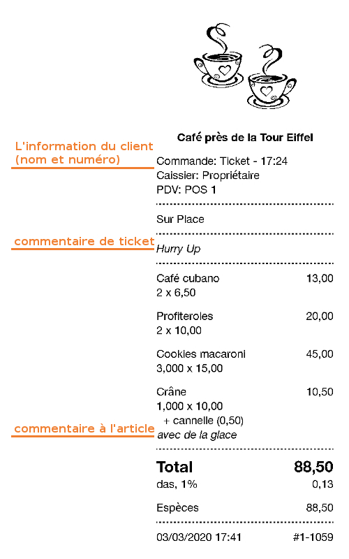 Information sur les clients et remarques sur le reçu | Centre d'aide ...