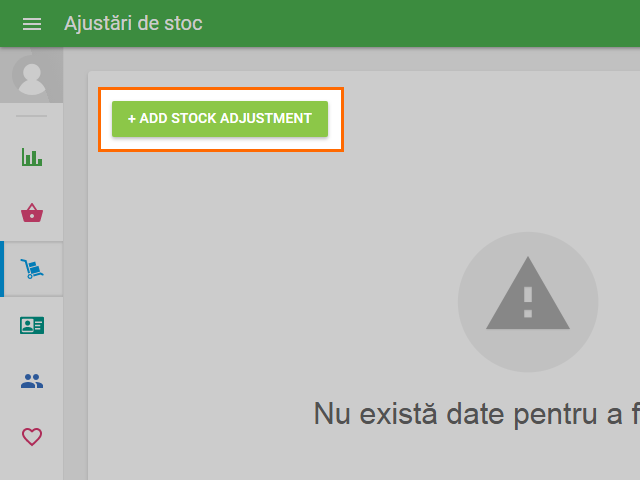 ‘+ Add stock adjustment’ button