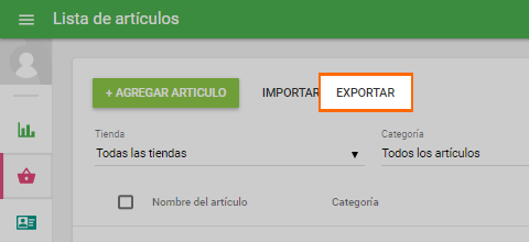 clic en el botón 'Exportar'
