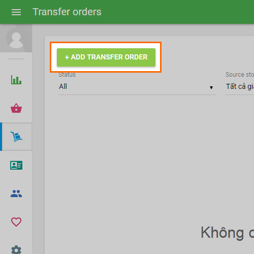 ‘+ Add transfer order’ button