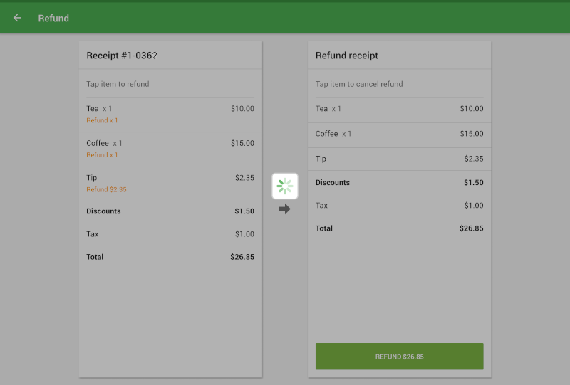 Refund button