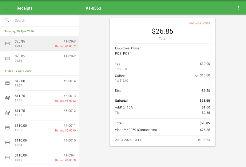 refund receipt