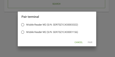 Pair terminal screen