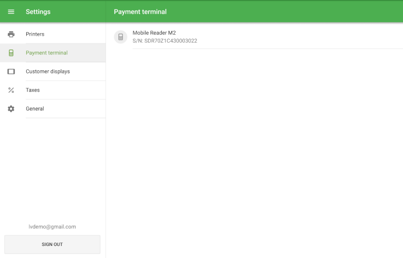 Payment Terminal section