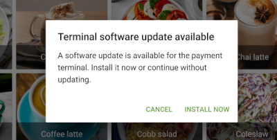 Terminal software upadate screen