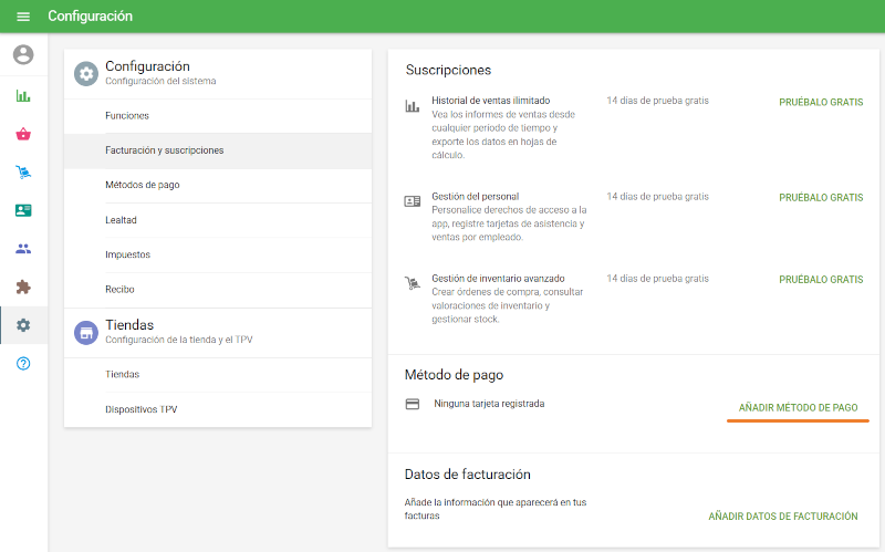 Añadir método de pago