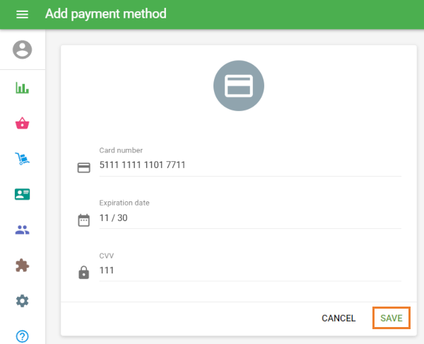 Add payment method form