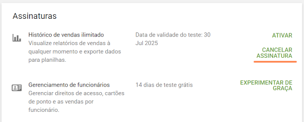 Cancelar assinatura
