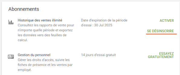 Se désabonner