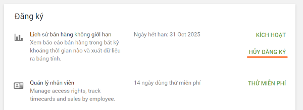 Hủy đăng ký