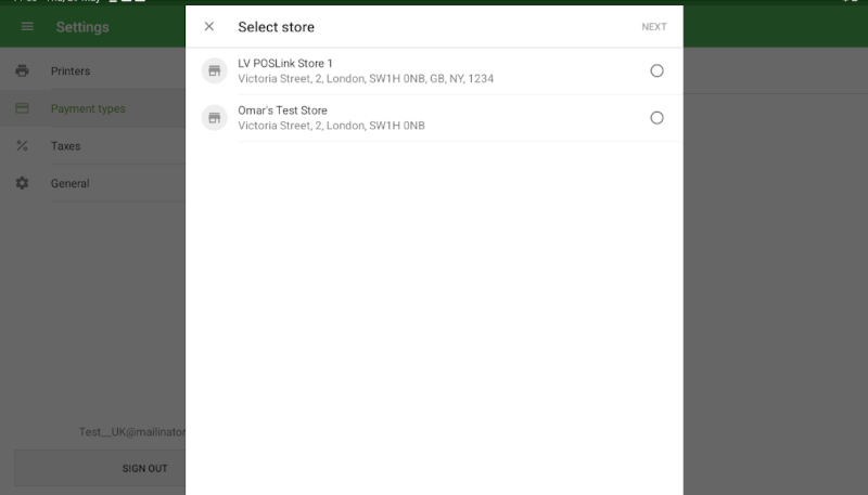 store selection