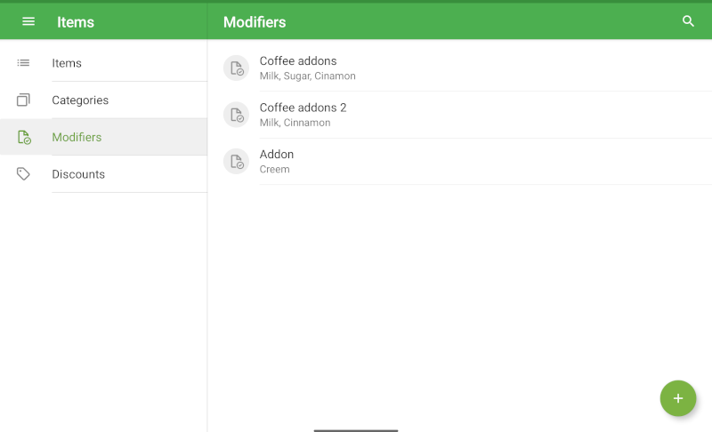 Modifiers at the POS