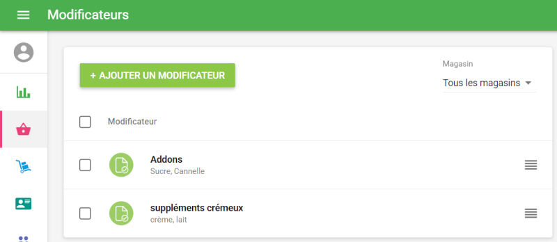 Personnalisation de l'ordre des modificateurs