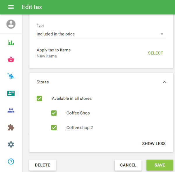 stores for taxes