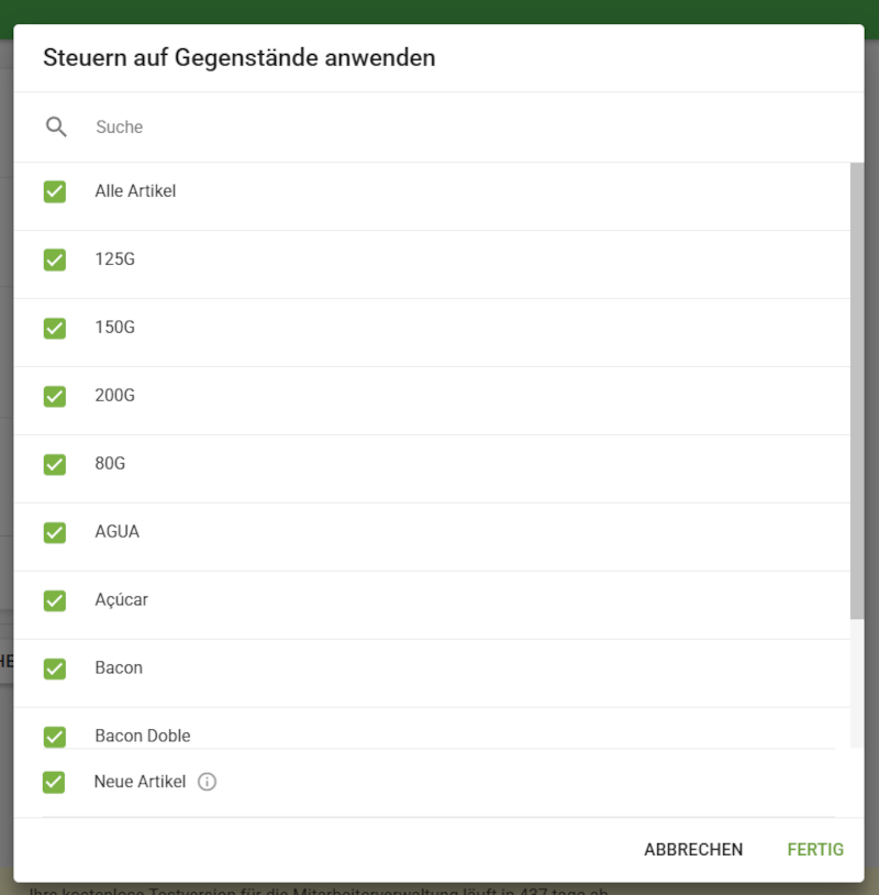 Steuer auf Artikel anwenden