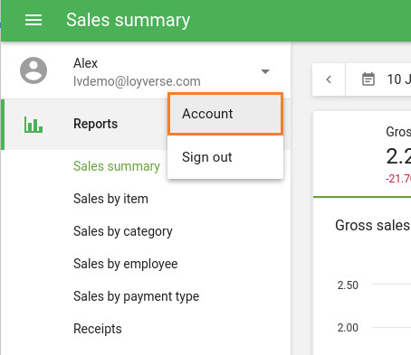 Account settings