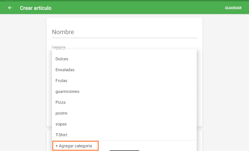 Añadir categoría