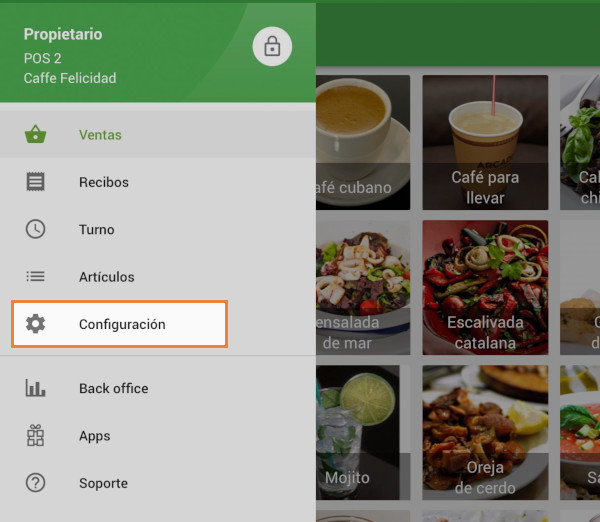 configuración en TPV
