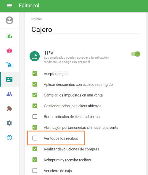 opción Ver todos los recibos