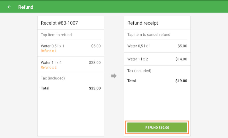 Refund button