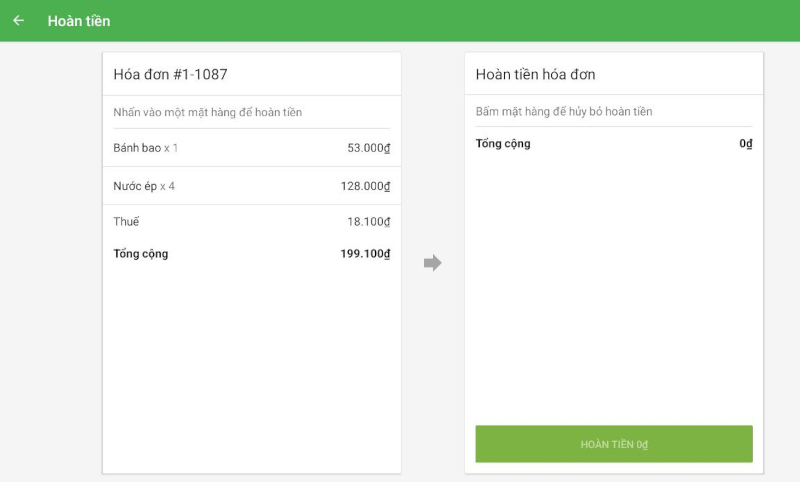 Hóa đơn Hoàn tiền