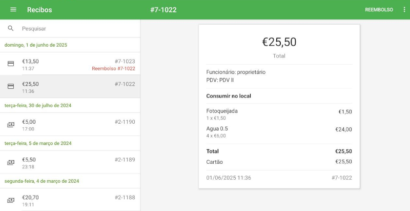 Verifique o Comprovante de Reembolso