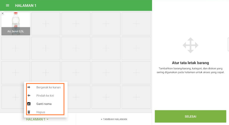 Pengaturan Tata Letak Item