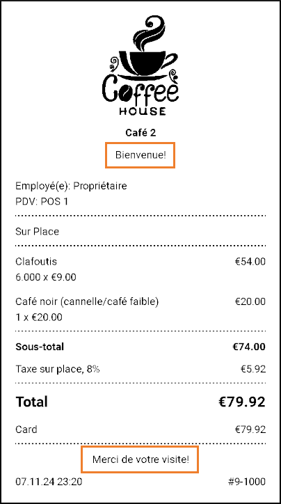 texte sera désormais imprimé sur tous les reçus