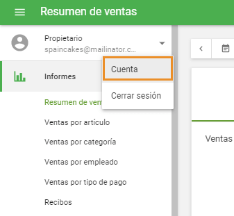la configuración de la cuenta