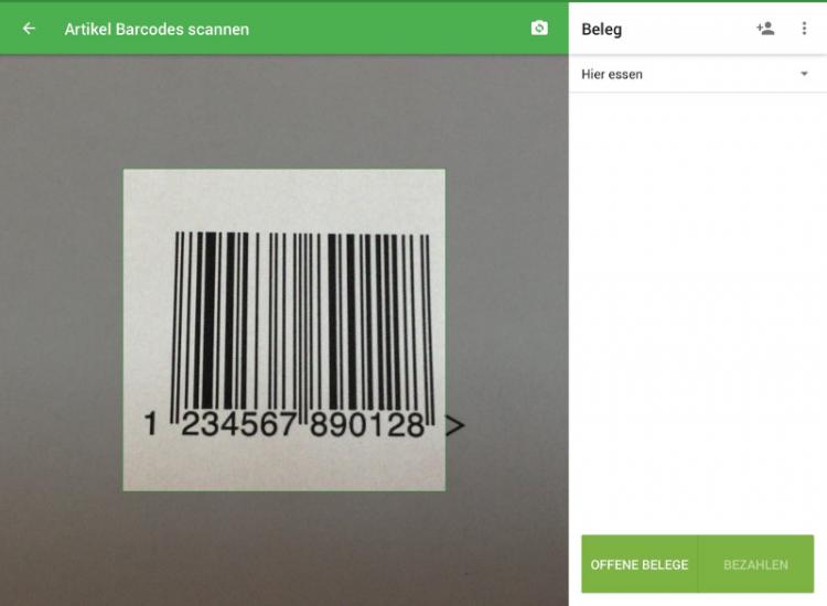 Pointing the camera at the barcode