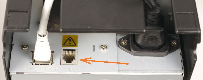 RJ11 socket on printer