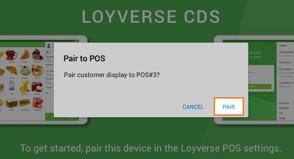 the invitation to pair CDS to POS