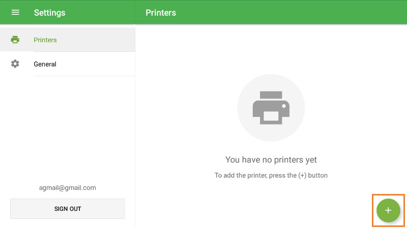 Create printer button