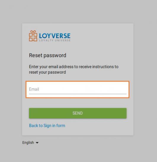 Recover password email field