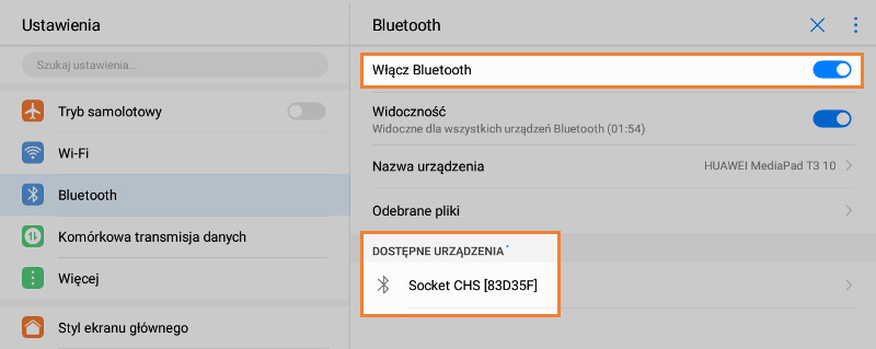 wyszukiwanie urządzeń Bluetooth