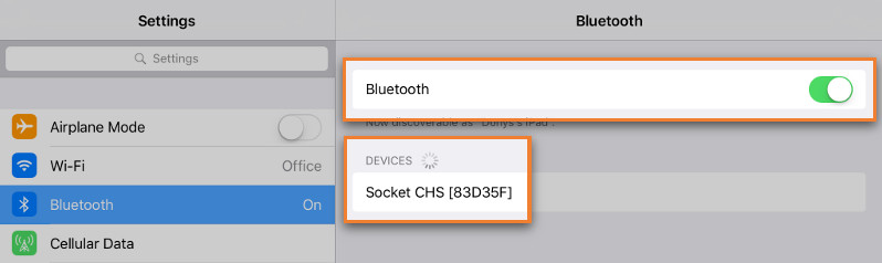 Configurações > Bluetooth