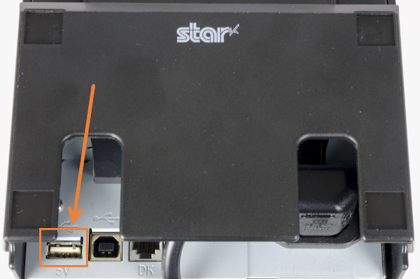Conecta el cable Lightning al puerto USB Tipo-A de la impresora