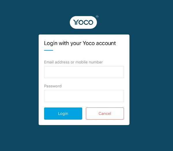 Login in Yoco account