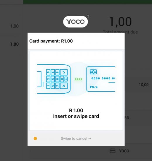 invitation to insert/swipe card on the card reader