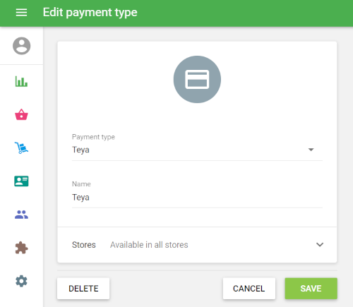 Add Payment Type window