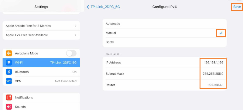 Switch the configuration mode to the Manual