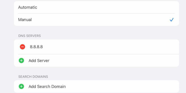 add the DNS server value