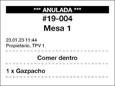 ticket con eliminando un artículo