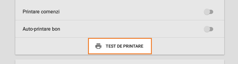 Butonul Test de imprimare
