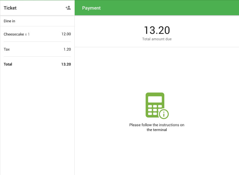 invitation to insert/swipe card on the terminal